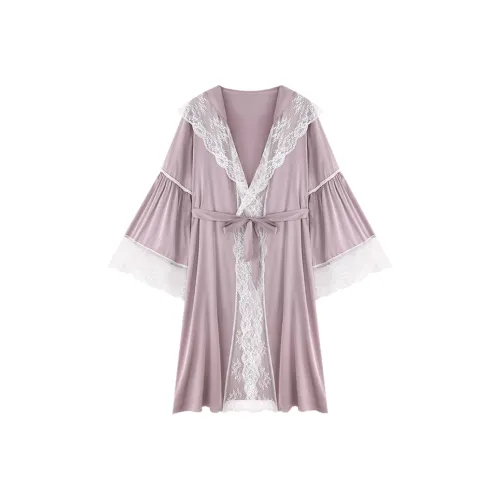 QIAOYUN Сон Халат Женский Камео Коричневый