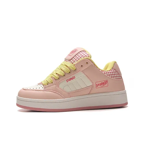 STUR YSN Износостойкий и Легкий Низкий Топ Скейтборд Кроссовки Женские Розовые Белые