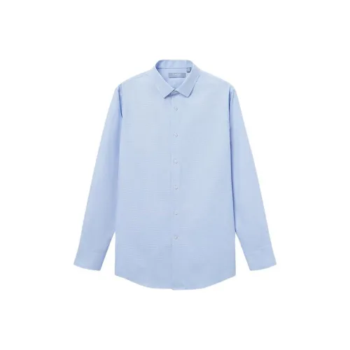 GOLDLION Весенне-летняя рубашка мужская MULTI спецификация светло-синяя клетка