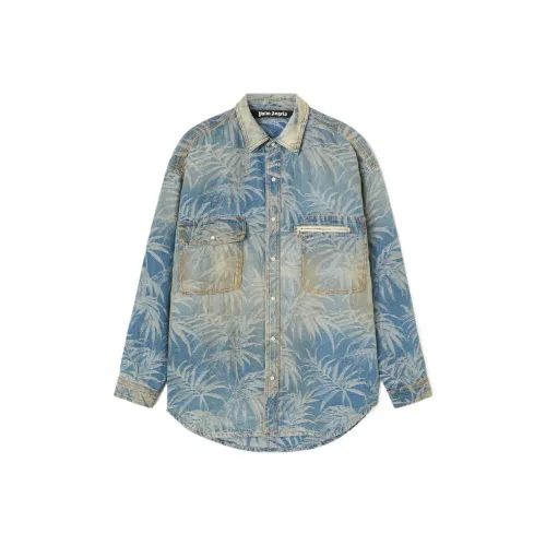 PALM ANGELS Мужские Синие Рубашки