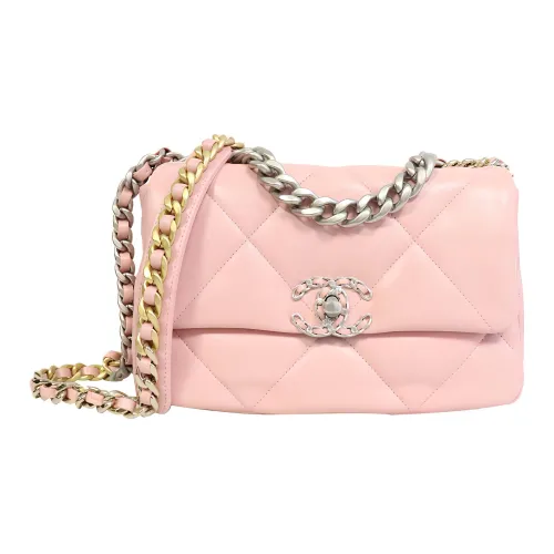 CHANEL 19Bag Lambskin Сумка через плечо Большая Женская Розовая
