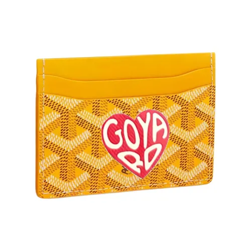 GOYARD Saint Sulpice Холст с кожей Картхолдер Картхолдер Унисекс Желтый Красный Маленькое сердце