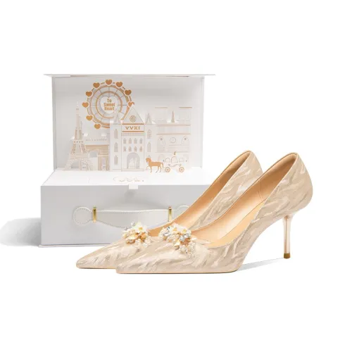 VVKI Высокие каблуки Женские Золотая ветвь нефритовый лист