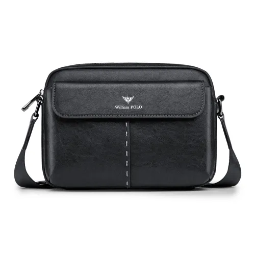 WilliamPOLO Сумка через плечо из коровьей кожи Мужская Черная Коричневая