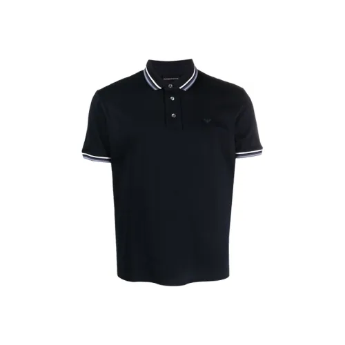EMPORIO ARMANI Темно-синяя мужская рубашка polo