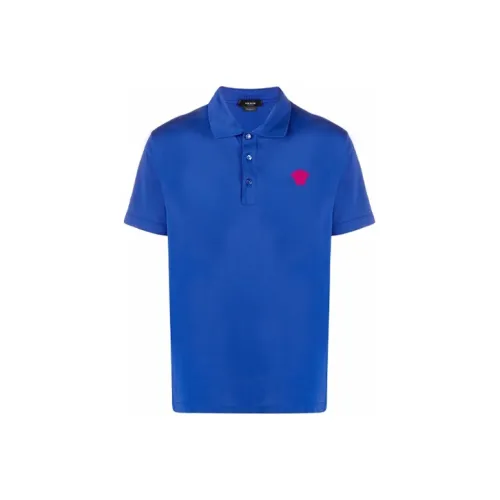 VERSACE Мужская поло рубашка синего цвета