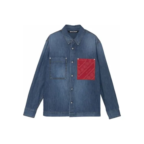 PALM ANGELS Мужские Синие Рубашки