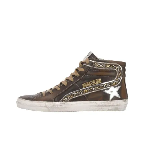 Golden Goose Высокие Кроссовки для скейтбординга Женские Кофейного цвета