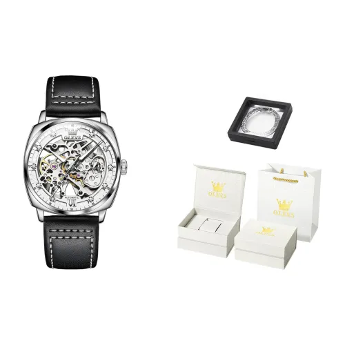 OLEVS Механические часы Мужские часы Черный циферблат