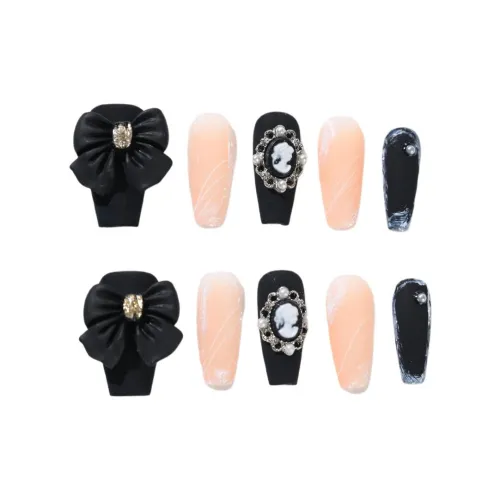 XUJING Черный матовый Кошачий глаз Осветляющий False Nail Средний LADDER Черный Jump Цвет 25 мм