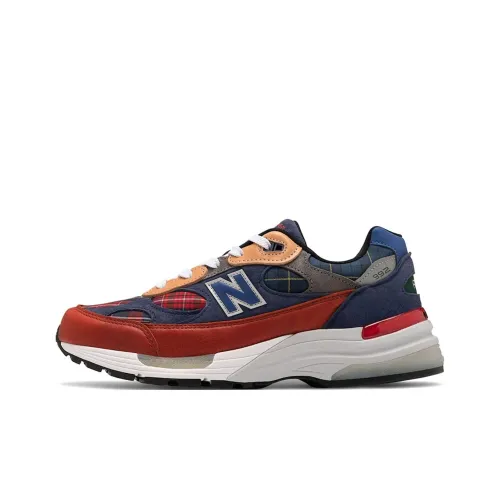 Concepts x New Balance NB 992 Low Топ Беговые кроссовки Унисекс Красный синий Клетчатый