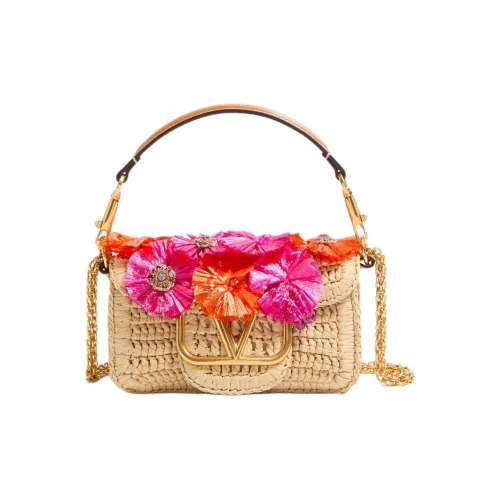 Valentino Locò Raffia Сумка на одно плечо Маленькая Женская Естественный Красный