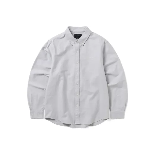 Thisisneverthat SS24 T Logo Oxford Shirt Unisex Gray Thisisneverthat SS24 T Логотип Оксфорд Рубашка Унисекс Серый