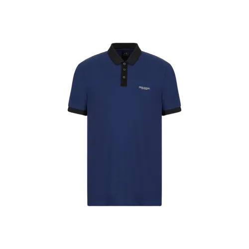 ARMANI EXCHANGE Темно-синяя мужская рубашка поло