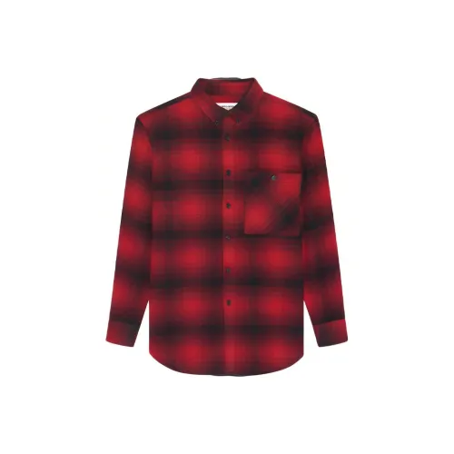 SAINT LAURENT Рубашка Мужская Красная Черная