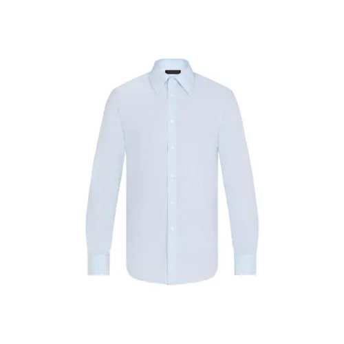 LOUIS VUITTON Новые ежеквартальные продукты LV Светло-синие Мужские рубашки