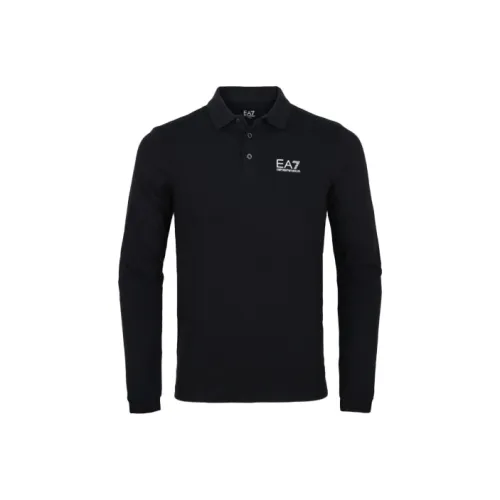EMPORIO ARMANI EA7 Черная мужская поло рубашка