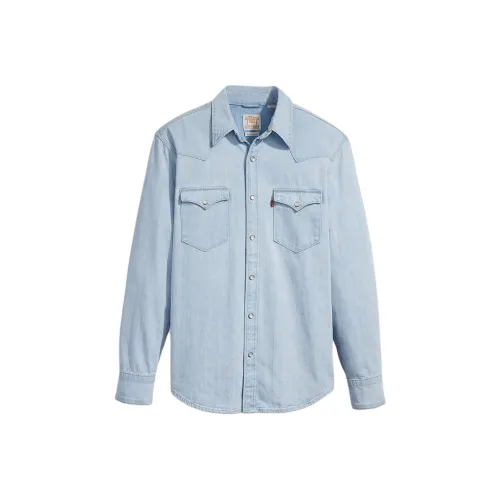 Levi's Barstow Стандартная посадка Western Рубашка Мужская Светло-синяя