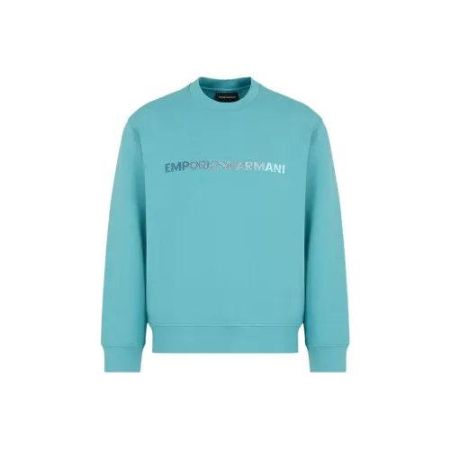 EMPORIO ARMANI SS24 Свитшот Мужской Синий Зеленый