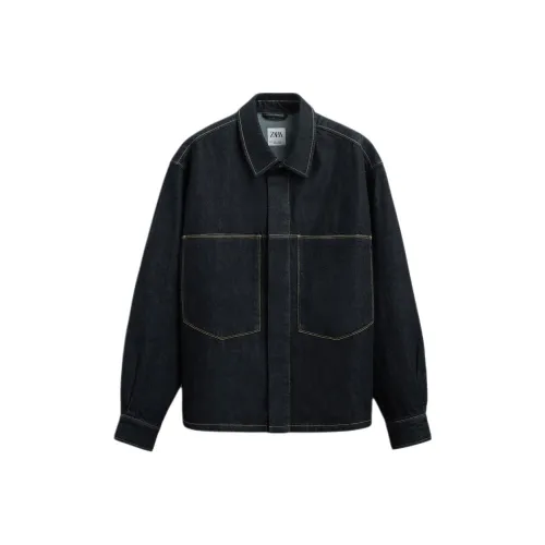 ZARA Year of the Dragon Limited Series Blue Men's Shirts ZARA Year of the Dragon Limited Series Синие Мужские Рубашки