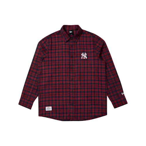 New Era Темно-красные унисекс рубашки