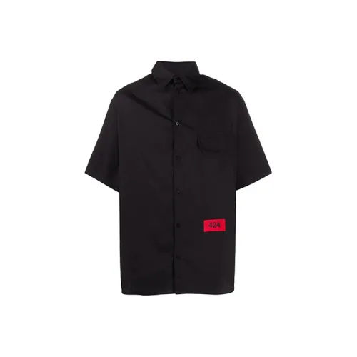 424 Черные Мужские Рубашки