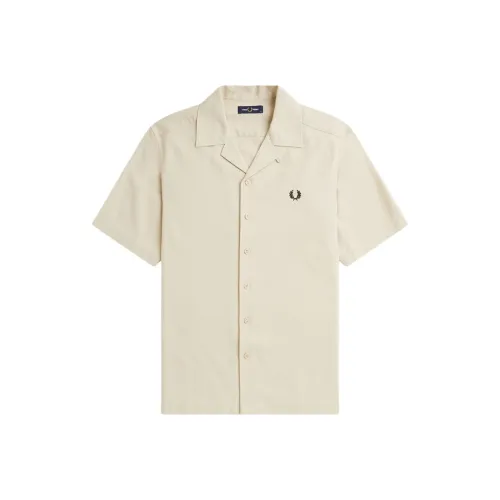 FRED PERRY Пика Текстура Револьвер Ожерелье-чокер Рубашка Мужская Бежевая