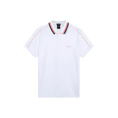 HUGO BOSS Короткий рукав Polo Мужской Белый