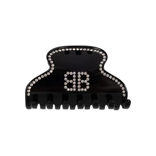 Balenciaga Стекло Стальной ацетат Заколки для волос Женские Черный