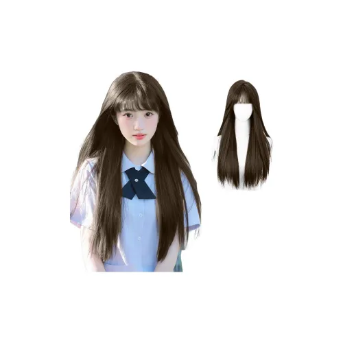 MUYAN Японский Аниме Девичий с Боковой стороны Bangs Черный Длинные Прямые Волосы Парики