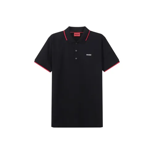 HUGO BOSS Короткий рукав Polo Мужской Черный