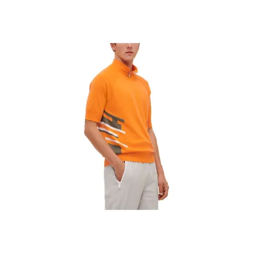 Оранжевая мужская поло Hermes
