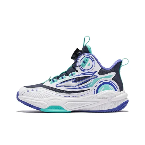 ERKE KIDS Баскетбольные кроссовки MID Топ Белый Erke/Чернильно-синий Школьный возраст