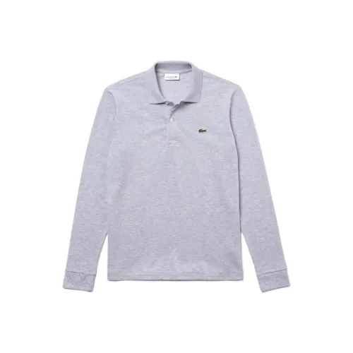 Мужская поло серого цвета с коллаборацией LACOSTE