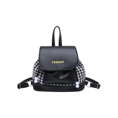 SEVENMOONS ПУ (полиуретан) Рюкзак Женские Черный Гусиная лапка Коричневый Гусиная лапка Хаки Гусиная лапка