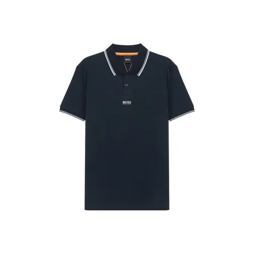 HUGO BOSS Короткий рукав Polo Мужской Синий