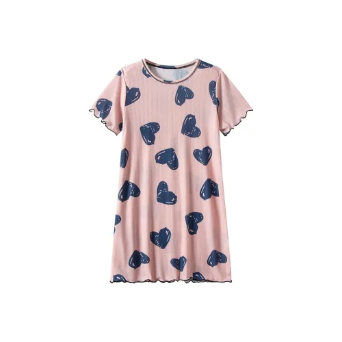Cotton Gene Ночная сорочка Женская Темно-синий Большой Сердце