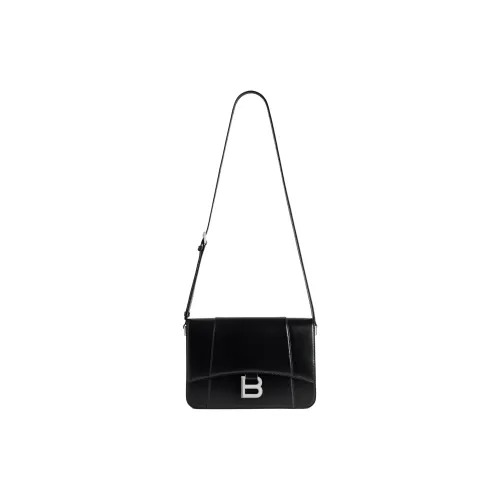 Balenciaga HOURGLASS Телячья кожа Сумка через плечо Средняя Женская Черная