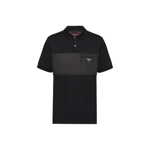 PRADA Мужская поло черного цвета