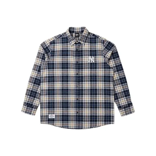 New Era Рубашка Унисекс Желтый Черный Клетка