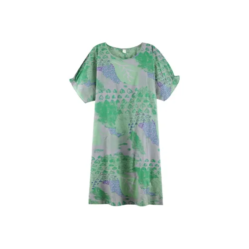 ZumashL Ночная сорочка Женская Изумрудная Слегка Пшеничная Зеленая