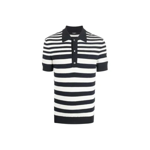 BALMAIN Черный/Белый Мужская Поло