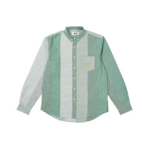 PALACE SS24 Пэчворк Stripe Рубашка Унисекс Зеленый