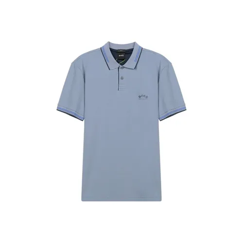 Hugo Boss Поло Мужское Серый Синий