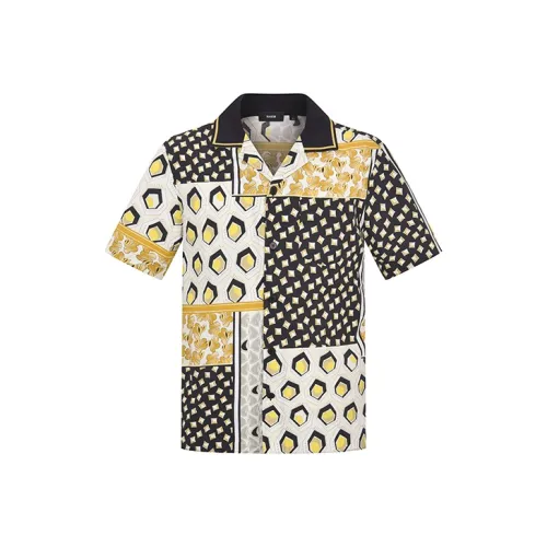 RARE Короткий рукав рубашка мужская многоцветная