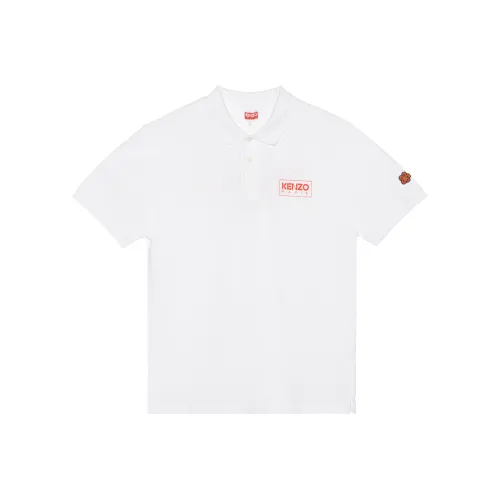 KENZO Letter Logo Белый Мужское Поло