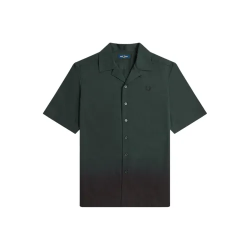 FRED PERRY Revere Ожерелье-чокер Рубашка Мужская Ночная Зеленая