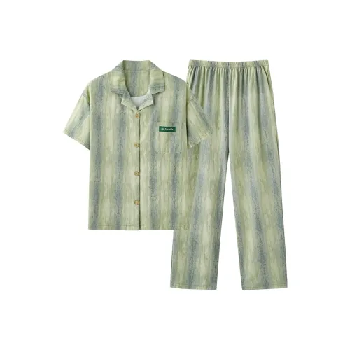 CHUDUAN Пижамный комплект женский изумрудно-зеленый