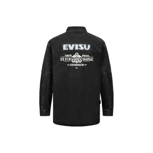 EVISU Denim Черный Мужские Рубашки