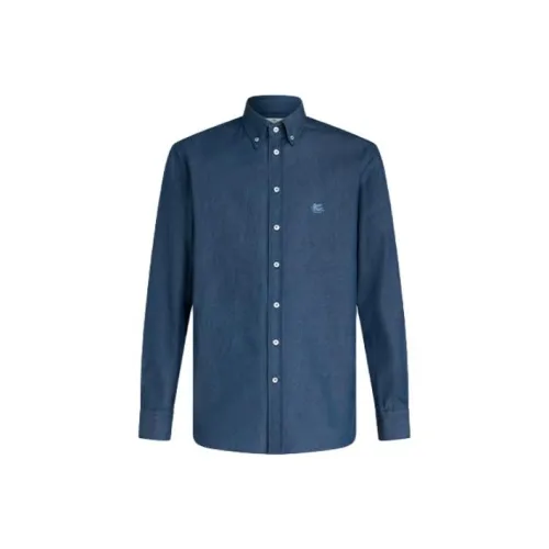 ETRO Мужские рубашки морского синего цвета